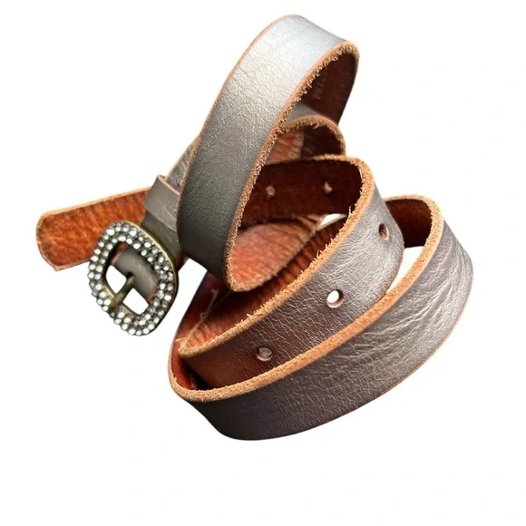 Fossil Leather Belt Women’s Medium Brown/ Metallic s-l400.jpg main image 4